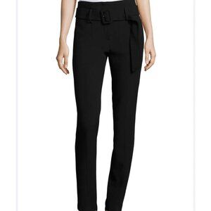 Theory Belted Cigarette Pants Women’s Size 0 Black Polyester Crepe